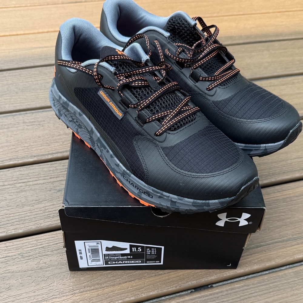 Under Armour Black and Orange Athletic Shoes